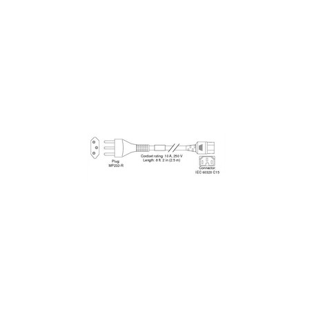 Cisco AC Power Cord (Switzerland)/C15 IEC 60884-1 2.5M