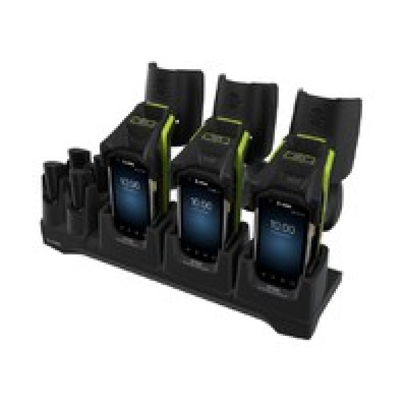 RFD90, 3 Device Slots/4 Toaster Slots, Communication Cradle support TC72/77. Req.PWR-BGA12V108W0WW,CBL-DC-382A1-01, and AC cord