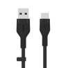 FLEX USB-A/USB-C SILICONE CBL F/SILICONE CABLE SUPPORTS FAST CHA CAB008BT3MBK