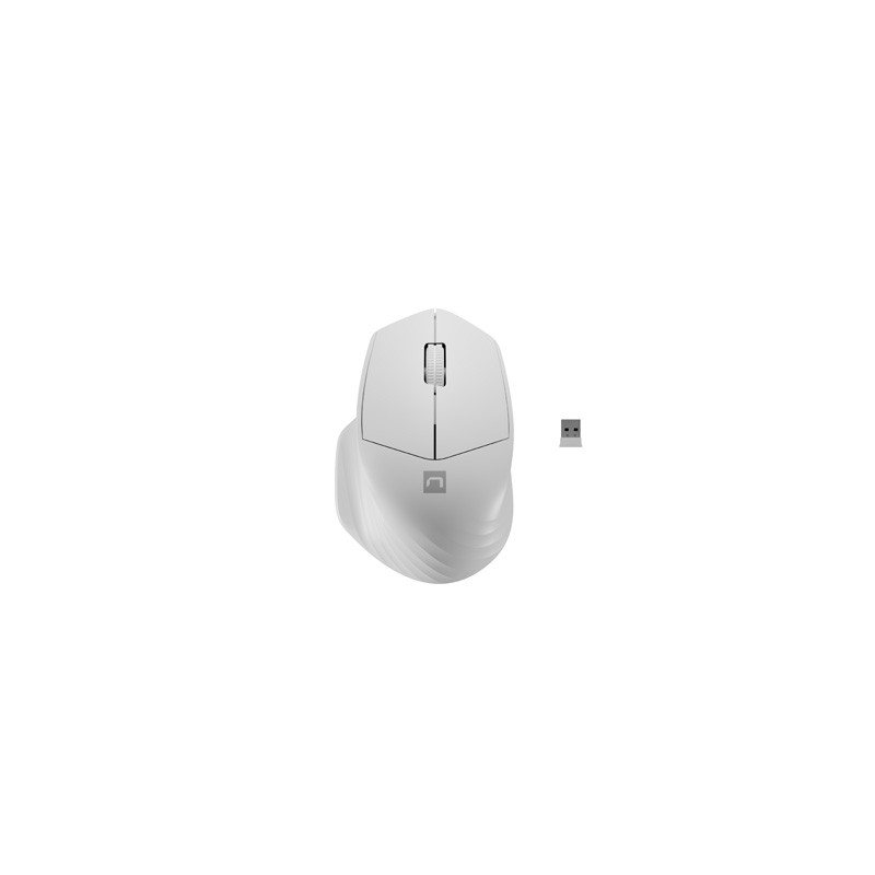Natec optická myš SISKIN 2/Kancelářská/Optická/Pro praváky/1 600 DPI/USB+BT/Bílá