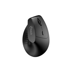 C-TECH Myš VEM-15, vertikální, Dual mode, bezdrátová, BT5.0 + 2,4GHz, 1600DPI, baterie 400 mAh, černá