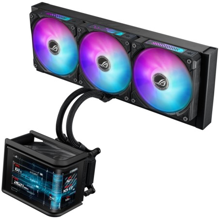 ASUS vodní chladič CPU AIO ROG RYUO IV SLC 360 ARGB, 3x120 mm, LGA1851, AM5, černá