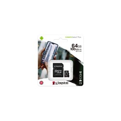 64GB MICROSDXC CANVAS SELECT/100R A1 C10 CARD + SD ADAPTER