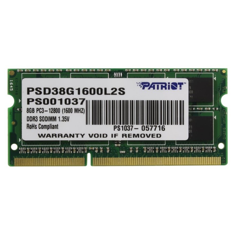 Patriot/SO-DIMM DDR3L/8GB/1600MHz/CL11/1x8GB