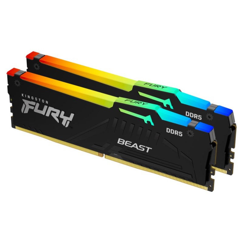 KINGSTON DIMM DDR5 64GB (Kit of 2) 5600MT/s CL40 FURY Beast RGB