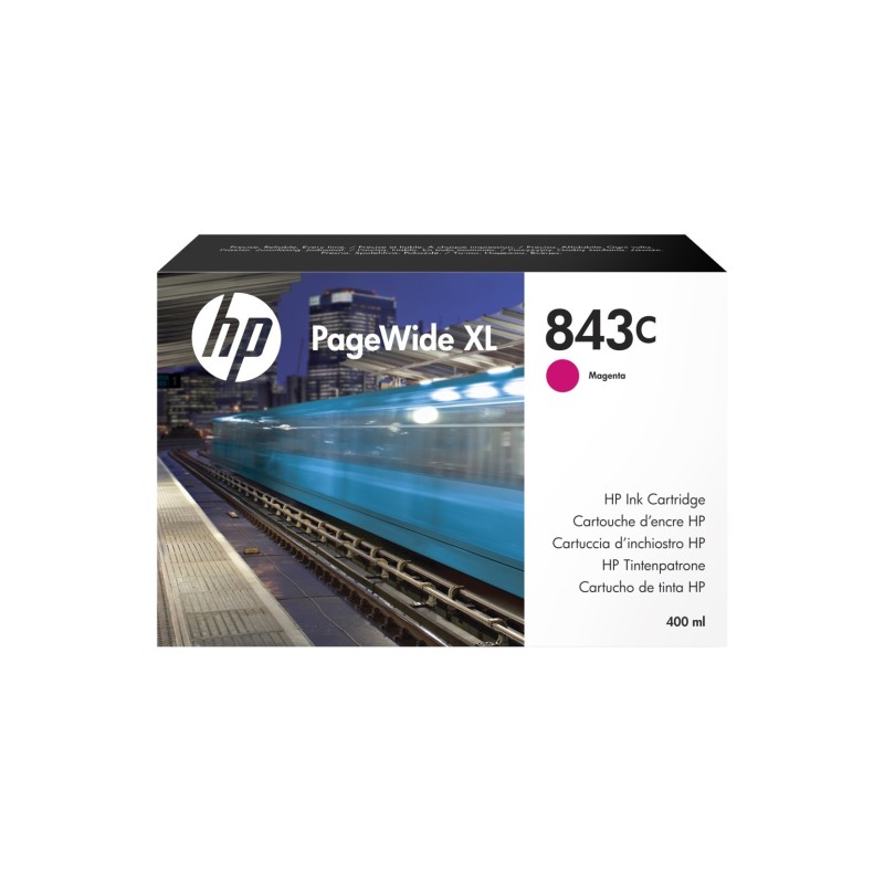 HP 843C ink. PageWide, 400 ml - purpurová