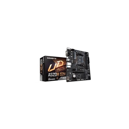 GIGABYTE MB Sc AM4 A520M S2H, AMD A520, 2xDDR4, 1xHDMI, 1xDVI, 1xVGA, mATX