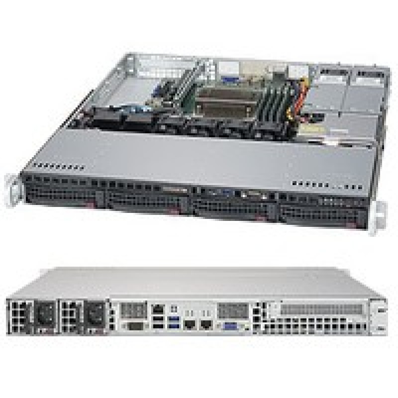 Supermicro 1U Bare 1XEON E3V6 C236 4X3.5HS/400WR 64GB SATA3 2XGBE 1PCIE