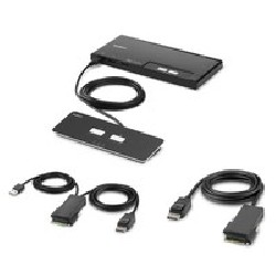 Linksys 2-Port Single Head DP Modular/Secure KVM Switch PP4.0 W/Remote