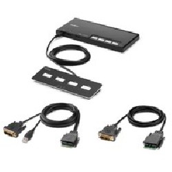 Linksys 4-Port Single Head DVI Modular/Secure KVM Switch PP4.0 W/Remote