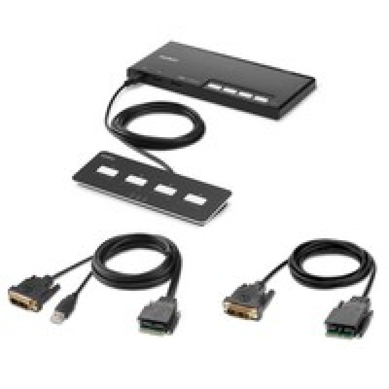 Linksys 4-Port Single Head DVI Modular/Secure KVM Switch PP4.0 W/Remote