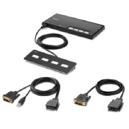 Linksys 4-Port Single Head DVI Modular/Secure KVM Switch PP4.0 W/Remote