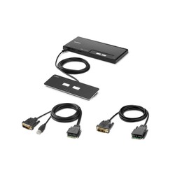 2-PORT SINGLE HEAD DVI MODULAR/SECURE KVM SWITCH PP4.0 W/REMOTE