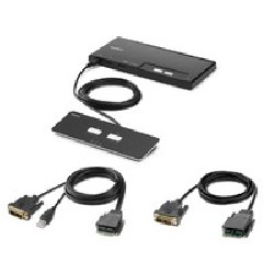 Linksys 2-Port Single Head DVI Modular/Secure KVM Switch PP4.0 W/Remote