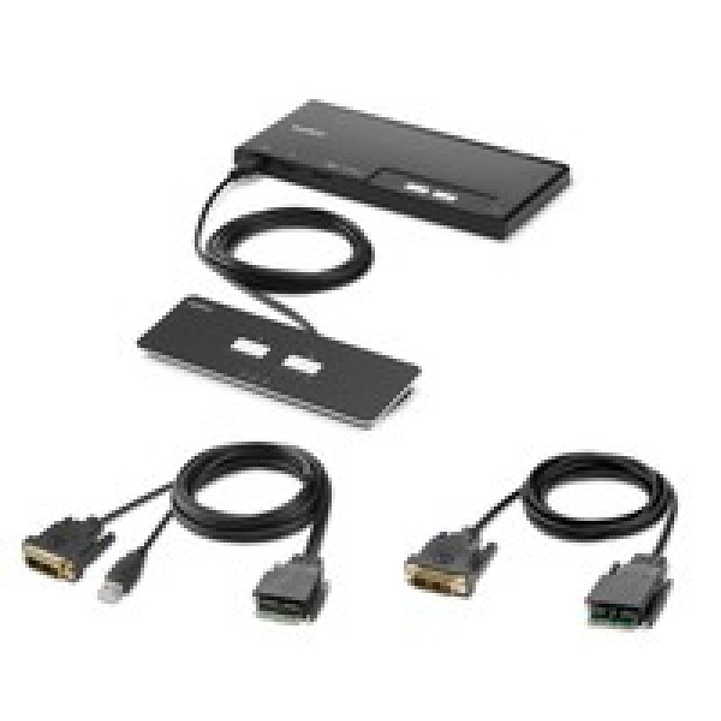 Linksys 2-Port Single Head DVI Modular/Secure KVM Switch PP4.0 W/Remote