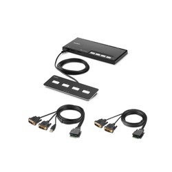 4-PORT DUAL HEAD DVI MODULAR/SECURE KVM SWITCH PP4.0 W/REMOTE