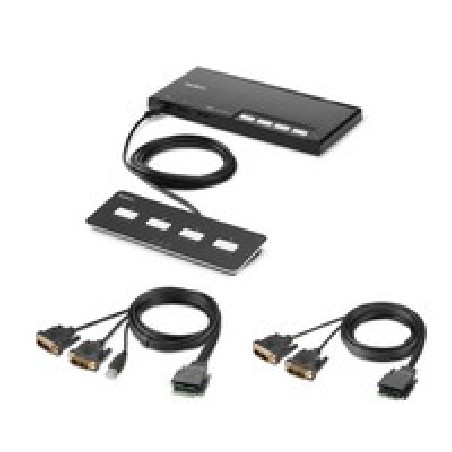 Linksys 4-Port Dual Head DVI Modular/Secure KVM Switch PP4.0 W/Remote