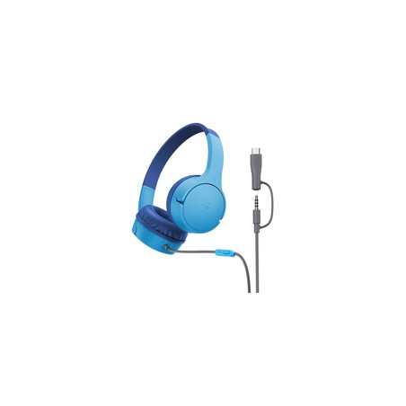 Belkin Soundform Mini Wired ON-Ear/Headphones - USB-C 3.5MM Blue