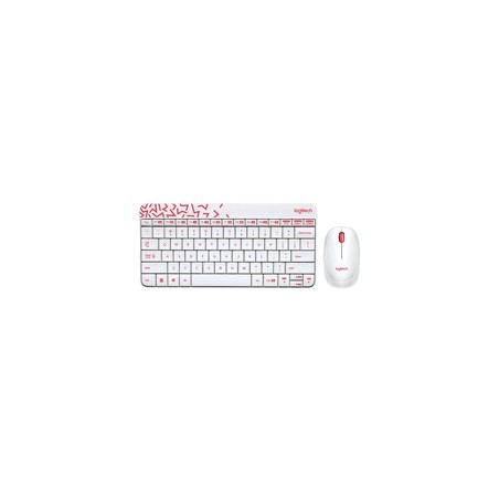 Logitech MK240 Nano Wireless Keyb./Mouse/White/Vivid Red-RUS-2.4GHZ-EMEA