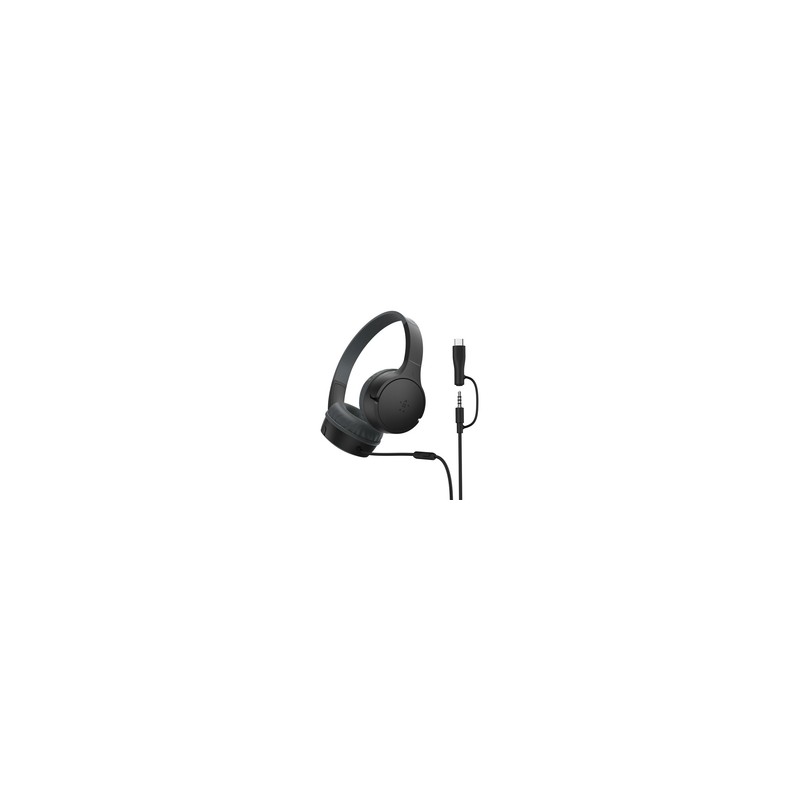 Belkin Soundform Mini Wired ON-Ear/Headphones - USB-C 3.5MM Black