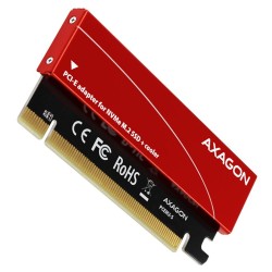 AXAGON PCEM2-S, PCIe x16 - M.2 NVMe M-key slot adaptér, kovový kryt pro pasivní chlazení