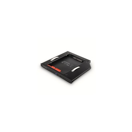 AXAGON RSS-CD09 rámeček pro 2.5" SSD/HDD do DVD slotu, 9.5 mm, LED, hliník