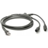 Zebra Assembly,Cable, Auto-Host Detect - Keyboard Wedge: 9FT. (2.8M) Coiled, PS/2 Power Port