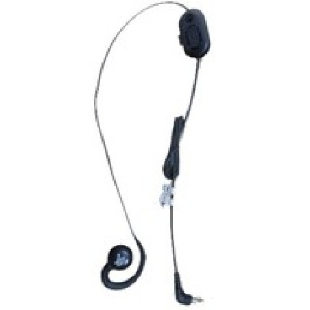 Headset for PTT and VoIP (2.5mm jack). Includes rotating ear piece for right/left ear configuration and built-in cord wrap.