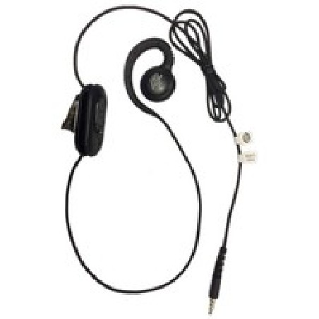 Standard 3.5MM WIRED HEADSET FOR PTT + VOIP W/ ROTATING EAR PIECE FOR RIGHT/LEFT EAR WEARING.