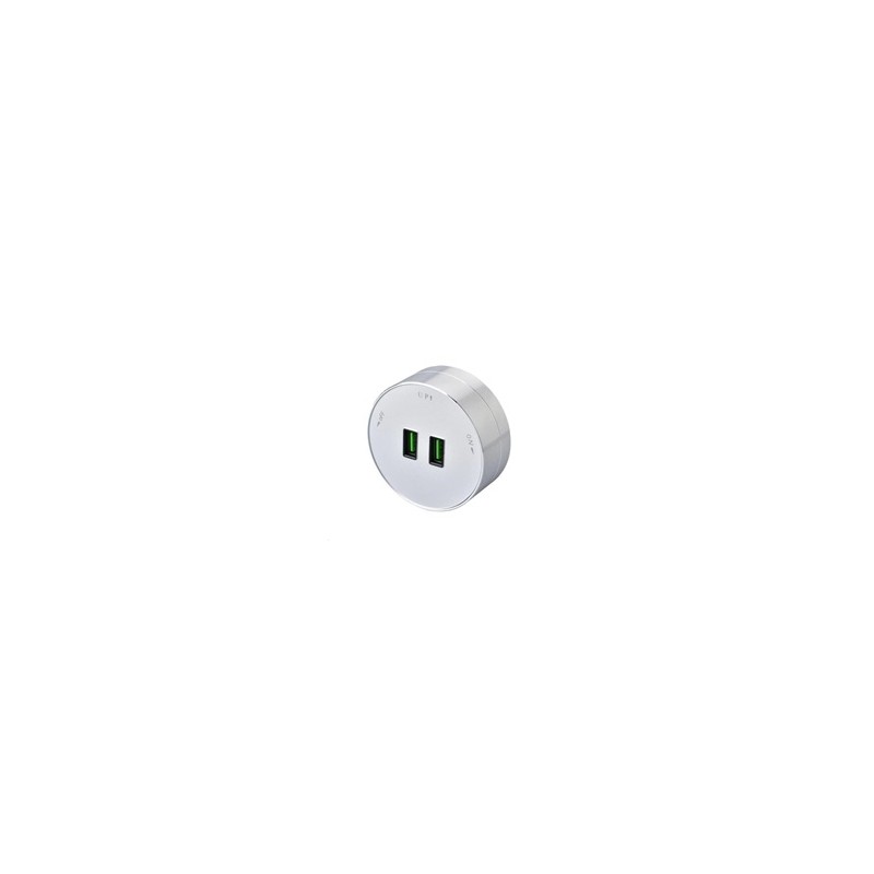 Viking zásuvkový modul A50, 2x USB-A, stříbrná