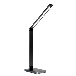 Platinet PDL888B stolní LED lampa 10W stmívatelná, bezdrátové nabíjení, USB port, černá