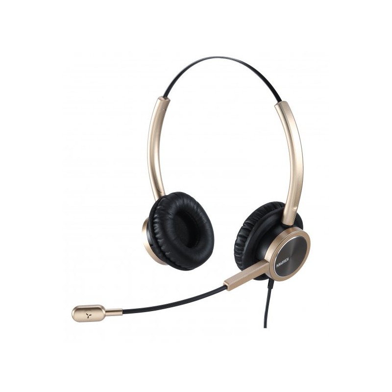 WELL Mairdi MRD-809DG, náhlavka dvouušní, gold