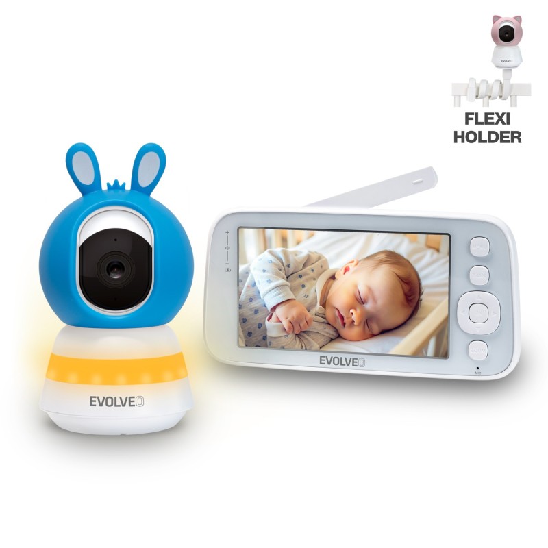 EVOLVEO Baby Monitor N5 - Set videochůvičky s 360° dohledem, obousměrnou komunikací a ukolébavkami, CAM5B