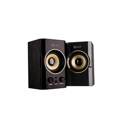 C-TECH repro SPK-11, 2.0, dřevěné, černo-zlaté, USB