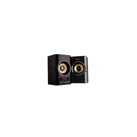 C-TECH repro SPK-11, 2.0, dřevěné, černo-zlaté, USB