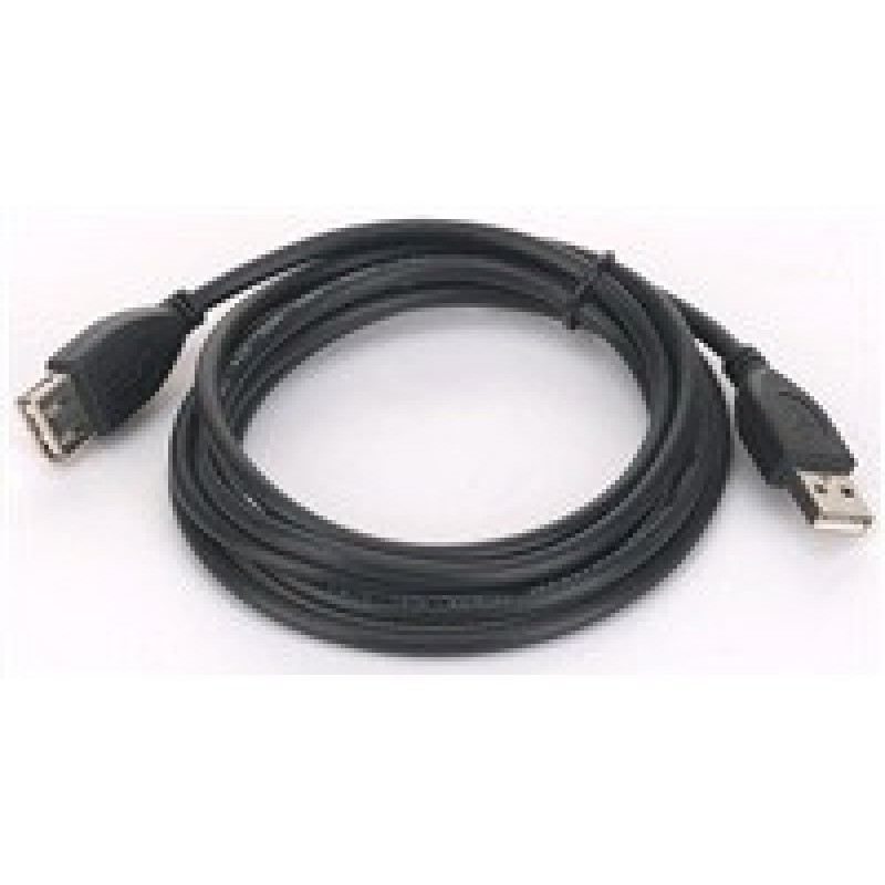 GEMBIRD Kabel USB 2.0 A-A prodlužovací 1,8m Professional (černý, zlacené kontakty)