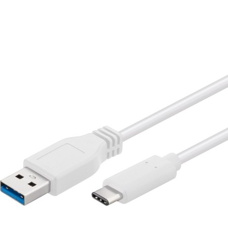 PremiumCord USB-C/male - USB 3.0 A/Male, bílý, 0,5m