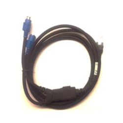 Zebra Cable, Auto-Host Detect - Keyboard Wedge: 7FT. (2M) Straight, PS/2 Power Port (Supports 12V Power Supply)