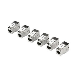 6 PACK CAT6A KEYSTONE JACK/RJ-45 SHIELDED