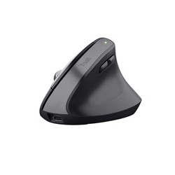 TRUST myš Bayo+ Ergonomická vertikální myš, Bezdrátová, černá