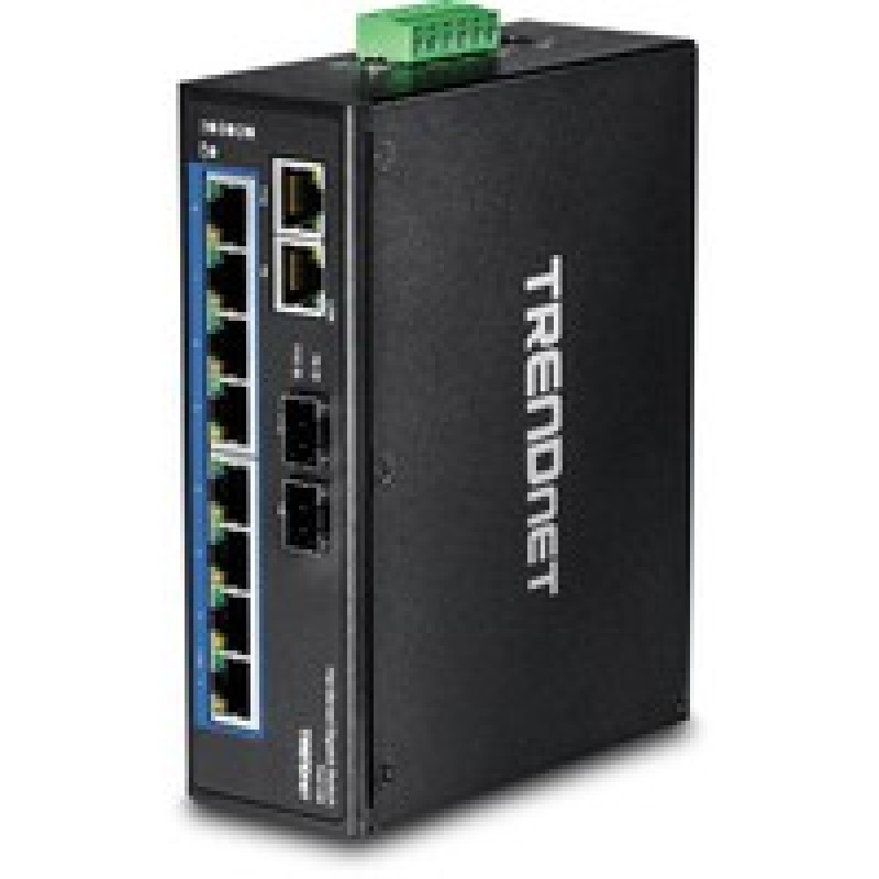TRENDnet 10-Port Hardened Industrial/Gigabit DIN-Rail Switch
