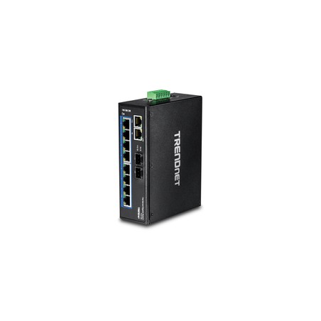 10-PORT HARDENED INDUSTRIAL/GIGABIT DIN-RAIL SWITCH