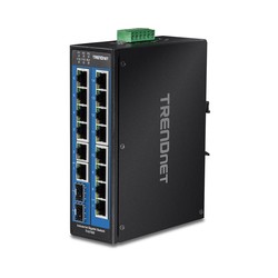 16-PORT HARDENED INDUSTRIAL/GB DIN-RAIL SWITCH