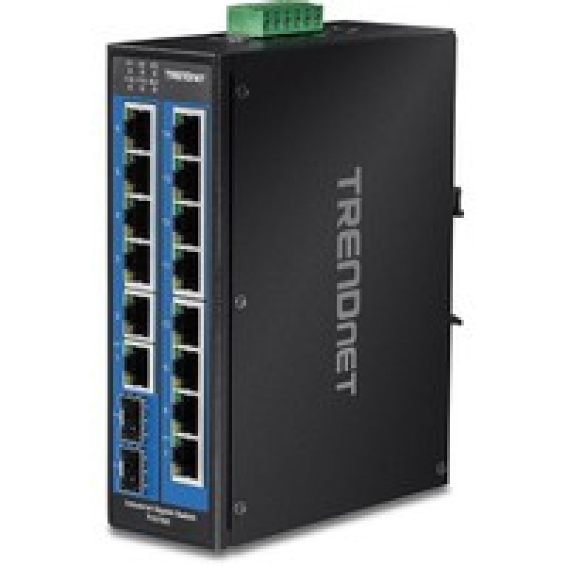 TRENDnet 16-Port Hardened Industrial/GB DIN-Rail Switch