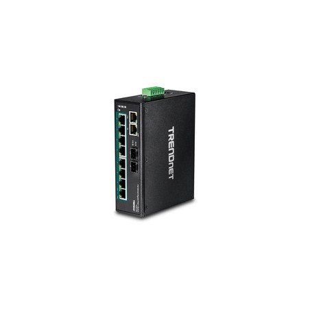 10-PORT HARDENED INDUSTRIAL GIG/POE+ DIN-RAIL SWITCH