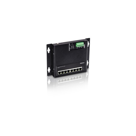 TRENDnet 8-Port Industrial Gigabit PoE+/Wall-Mount Front Access Switch