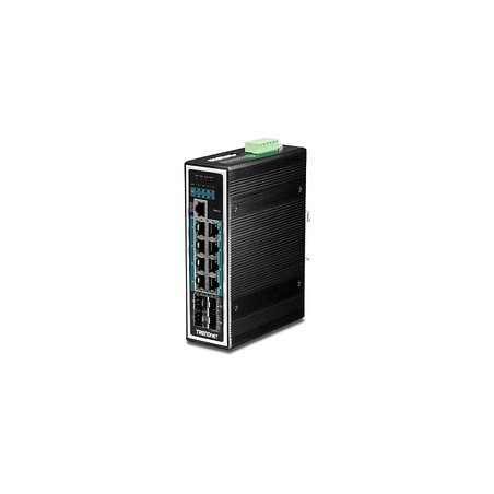 TRENDnet 12PORT Hardened Indust Gigabit/PoE+ Layer 2+ MND DIN-Rail Switc