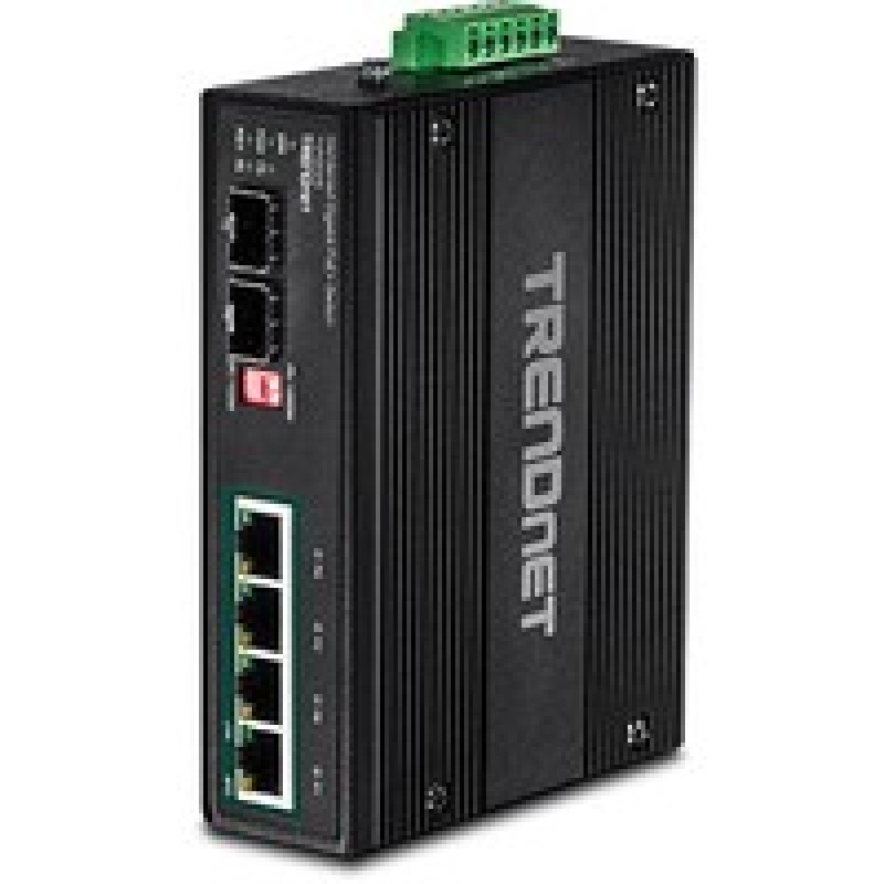TRENDnet 6-Port Hardened Industrial Giga/PoE+ Switch /W 2 SFP