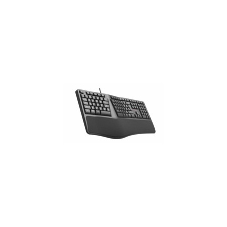 C-TECH Klávesnice KB-113E USB, ERGO, černá, CZ/SK