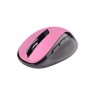 C-TECH myš WLM-02, černo-růžová, bezdrátová, 1600DPI, 6 tlačítek, USB nano receiver